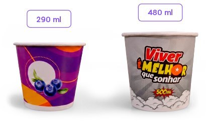 Potes de papel de 290ml e 480ml