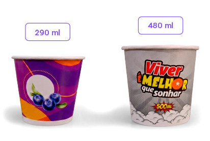 Potes de papel de 290ml e 480ml