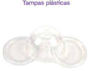 Tampas plásticas e de papel