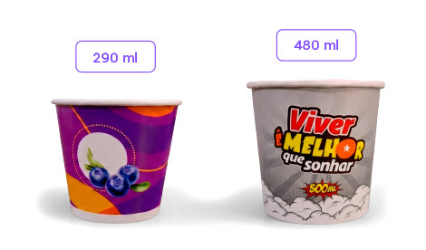 Linha de potes de papel Boxbe: 290ml e 480ml